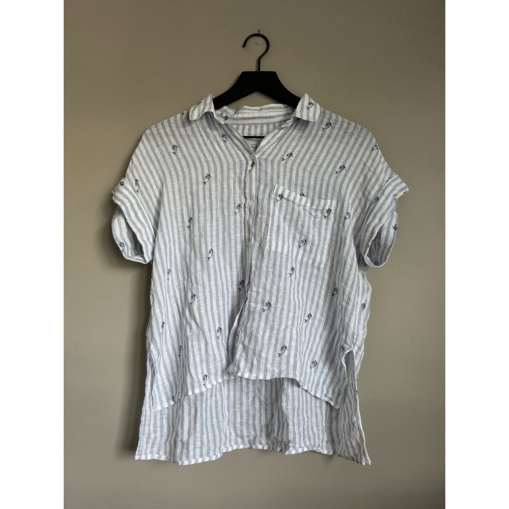 Rails Mermaid Stripe Whitney Linen Blend Top - image 2